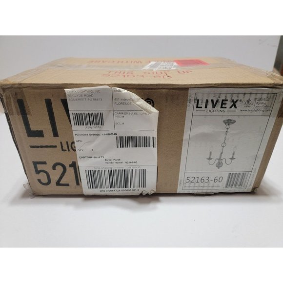 Livex Lighting 3 Light Antique White Mini Chandelier - Picture 6 of 6